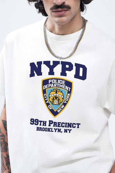 Tee&more. Unisex Oversize Brooklyn 9-9 Nypd Printed Premium T-Shirt