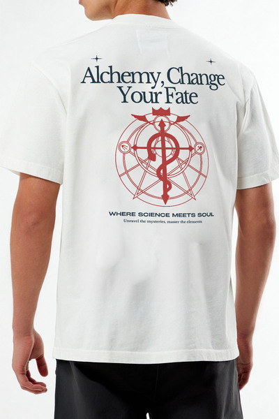 Tee&more. Tricou premium oversize unisex Full Metal Alchemist imprimat pe spa...