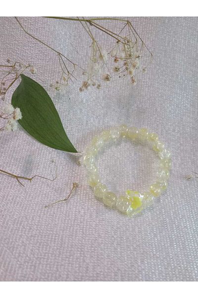 MODA MANANI Yellow Beaded Butterfly Detailed Bracelet