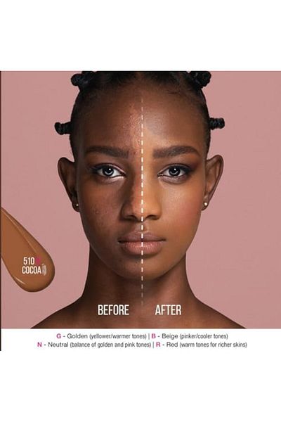 Huda Beauty Luminous Matte Foundation, #FauxFilter, Full Coverage, Long Lasting, Waterproof, 510R Co