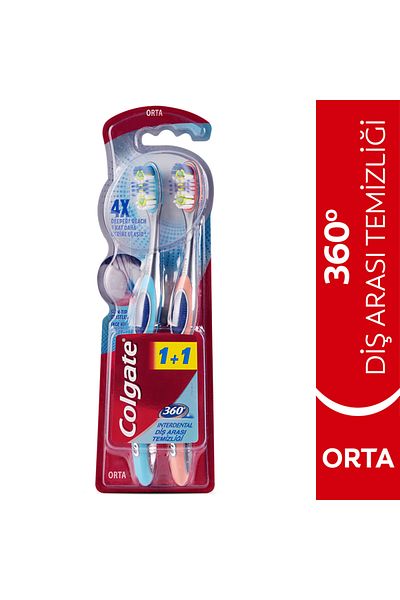 Colgate Toothbrush 360 Interdental Cleaning 1+1