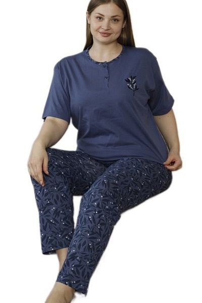 bipamuk Luna Amore Design 3Xl–5Xl Plus Size Short Sleeve Women's Pajamas Set Comfortable & Stylish