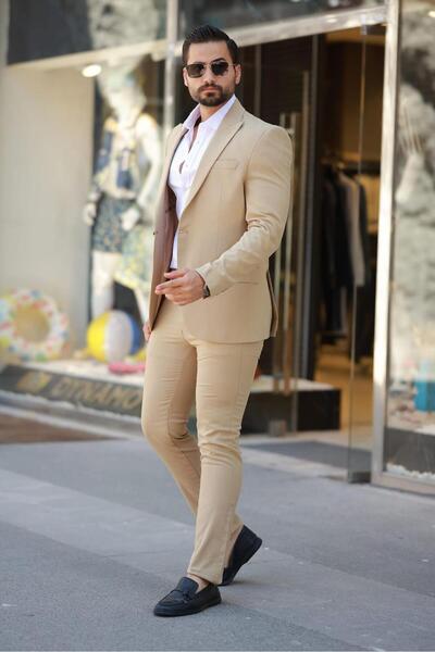MISTER MR.PAPYON FASHION Erkek Slim Fit Poliviskon Takım Elbise