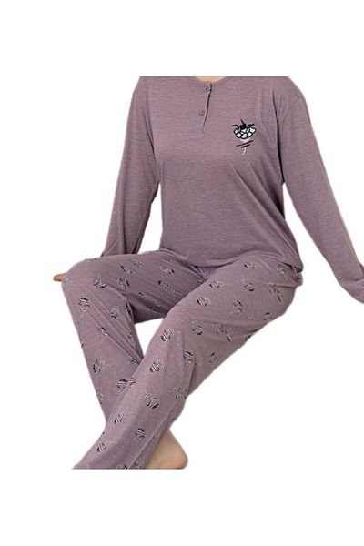 bipamuk Viola Sole Design Long Sleeve Women's Pajamas Set Soft Fabric M–Xxl