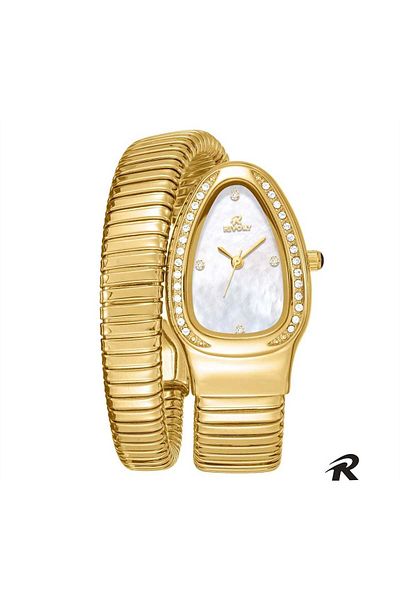 Rivoly Elegant watch wrapped in a snake pattern, Bulgari style, stainless steel