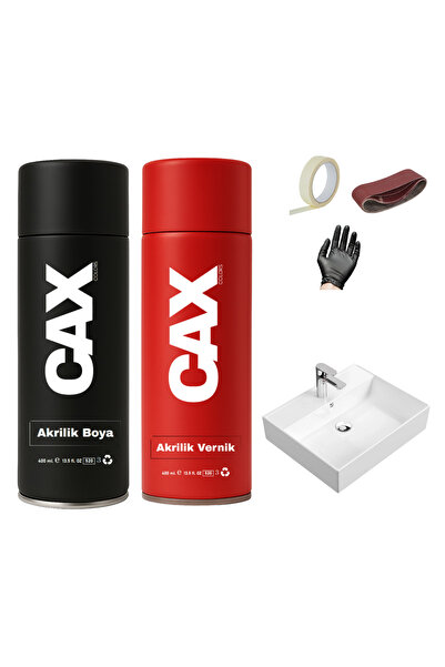 caxcolors SUYA DAYANIKLI PARLAK BEYAZ LAVABO-FAYANS-EVYE SPREY BOYASI 400 ML ...