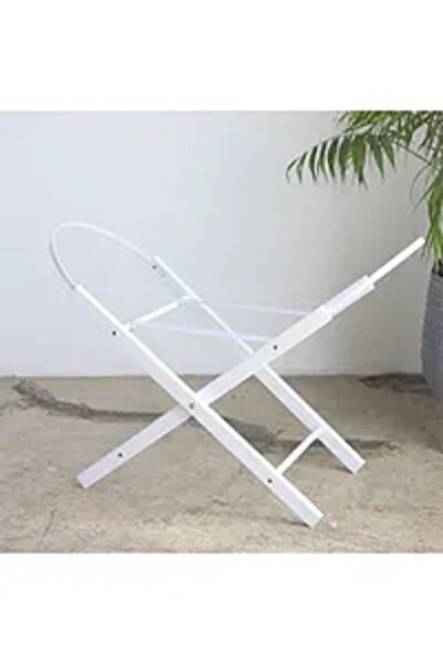 Fun Moment Moses Basket with Foldable Wooden Stand in White