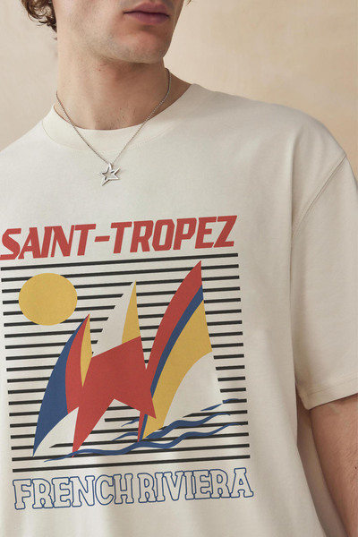Tee&more. Tricou unisex oversize retro cu imprimeu Saint Tropez premium