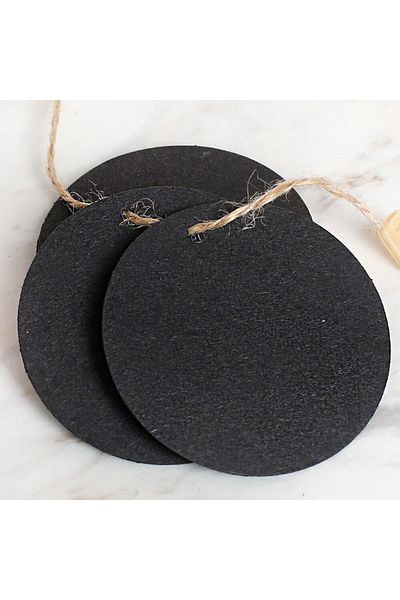 SAVA HOME COLLECTİON Loren 10-Piece Round Black Labels and Clips Ethics
