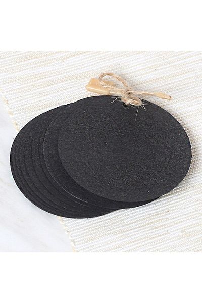SAVA HOME COLLECTİON Loren 10-Piece Round Black Labels and Clips Ethics