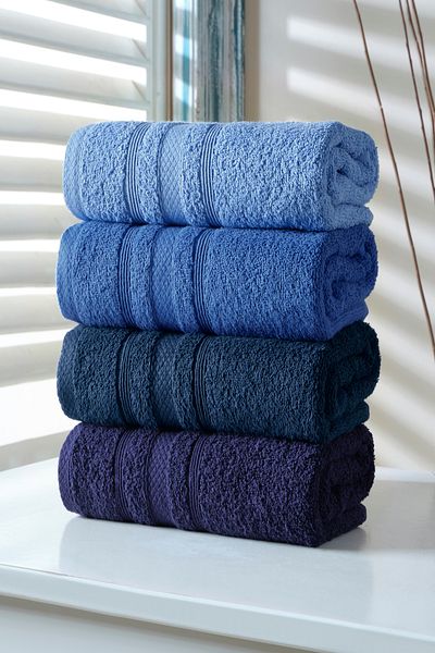 DNZGÜLCAN Lera 4-Piece 50X90 Towel Set Hand Face Towel 100% Cotton