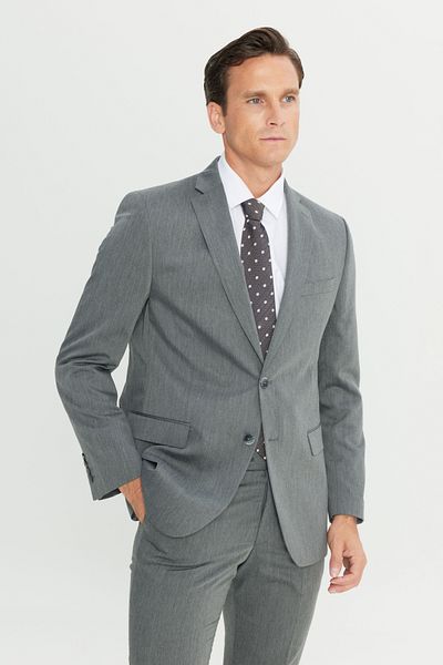 ALTINYILDIZ CLASSICS Men's Gray Slim Fit Slim Fit Mono Collar Suit