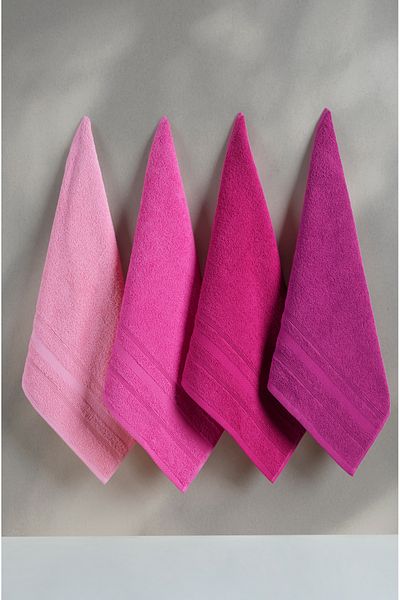 DNZGÜLCAN Lera 4-Piece 50X90 Towel Set Hand Face Towel 100% Cotton
