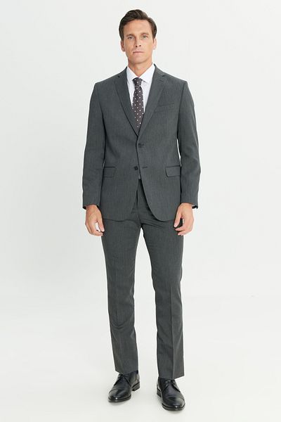ALTINYILDIZ CLASSICS Men's Anthracite Slim Fit Slim Fit Mono Collar Suit