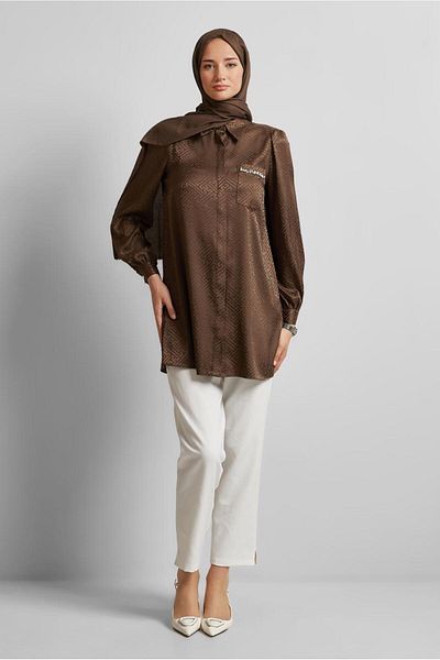 Alvina Satin Jacquard Tunic 45724