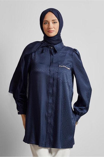 Alvina Satin Jacquard Tunic 45724