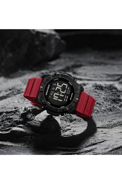 Naviforce Mens Digital Sports Wristwatch with Quartz Battery Durable Strap Water Resistant