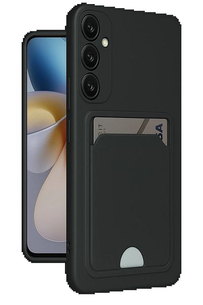 CepteToptan سامسونج جالاكسي M15 كلفن سيليكون مع بطاقة عمل - أسود - MKİ3861-4027