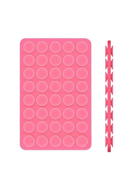 Choice Pink-1PC Double Sided Silicone Suction Cup For Mobile Phone Adhesive Silicone Rubber Sucker Pad Deta