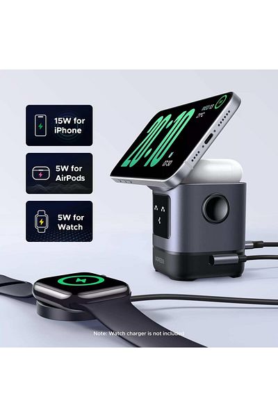 Ugreen W709 Uno 2 In 1 Wireless Charger-Qi2 15w Wireless Charging