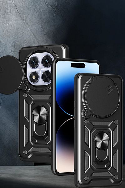 CepteToptan حافظة هاتف Xiaomi Redmi Note 14 Pro Plus من السيليكون مع حلقة عدسة Pars - أخضر - MKİ9061-8605