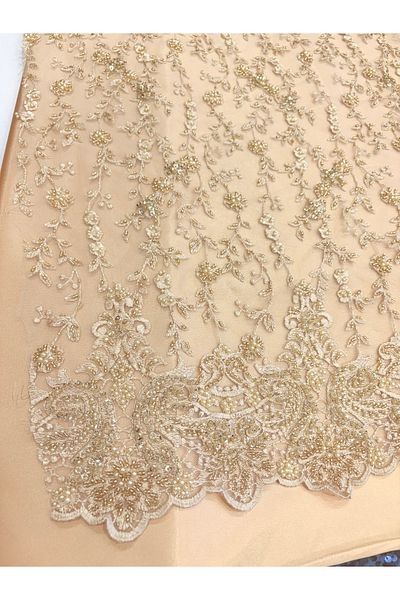 MEKİK MANİFATURA Stone Beaded Gucci Lace Fabric