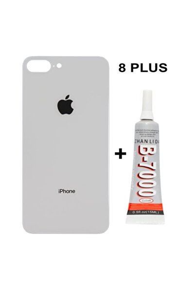 AZUR Apple İphone 8 PLUS Uyumlu Arka Cam Kapak Batarya Pil Kapağı Beyaz + YAP...