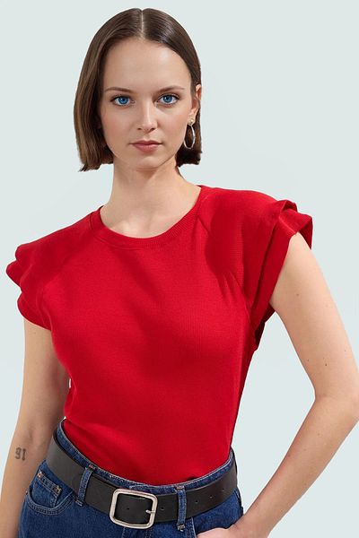 PayBuy Women's Crew Neck Fitted Short Sleeve Knitted Blouse Quality Craftsmanship Perfect Fit