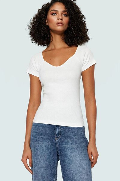 PayBuy Fitted Body Fitting Short Sleeve Cotton Blouse Premium Quality Trend Design Zarifane