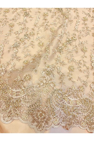 MEKİK MANİFATURA Stone Beaded Gucci Lace Fabric