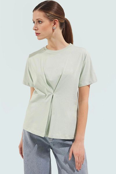 PayBuy Women's Crew Neck Cotton Knitted Blouse Regular Fit Casual Style Special Design Comfortable Cut