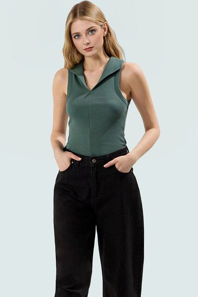 PayBuy Women's Polo Neck Fitted Camisole Blouse Summer Casual Combination High Quality Special Design