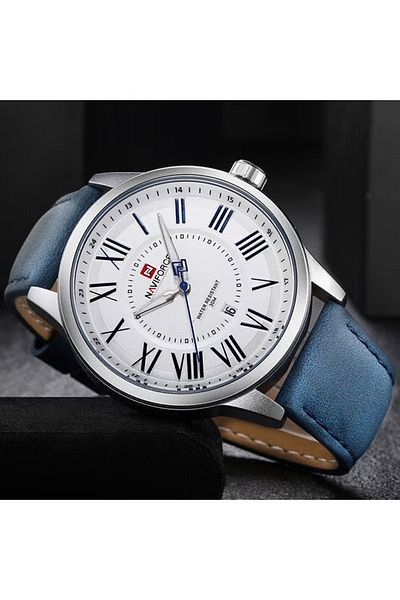 Naviforce Men's Date Display Water Resistant PU Leather Analog Watch