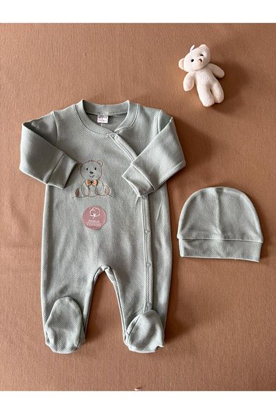 EM&FA TEKSTİL Embroidered Cotton Baby Jumpsuit