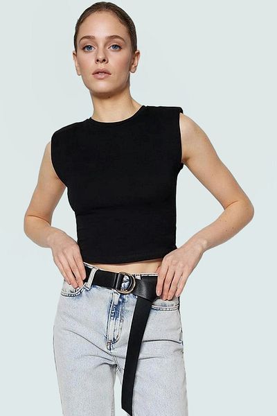 PayBuy Women's Crew Neck Crop Knitted Blouse Casual Summer Design Premium Quality Zarifane