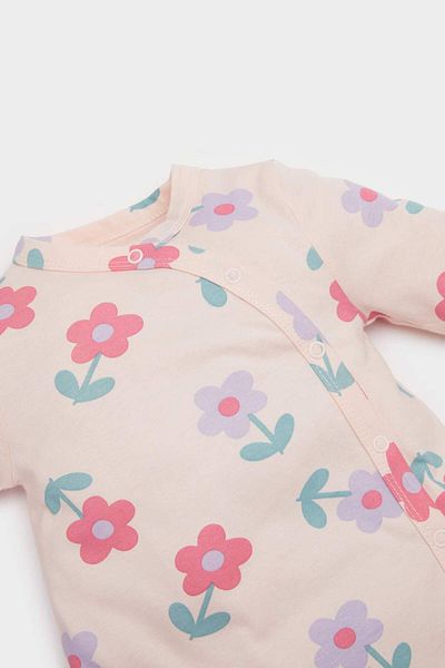DeFacto Baby Girl Newborn Floral Combed Cotton Jumpsuit E9992A525Au