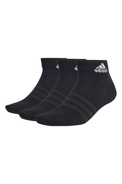 adidas Performance, Unisex Ankle Socks Set - 6 Pairs, Black, Size 37-42