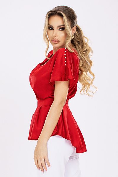 Atmosphere Fashion Red silk blouse