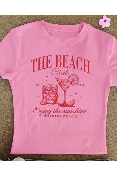 Touz Moda Kemer Boy Baby Tee The Beach Crop Bluz