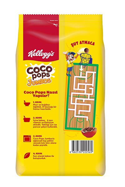 Kellogg's Coco Pops Jumbos BTS 700 gr Mısır Gevreği, Lif, Demir Ve 6 Vitamin içerir