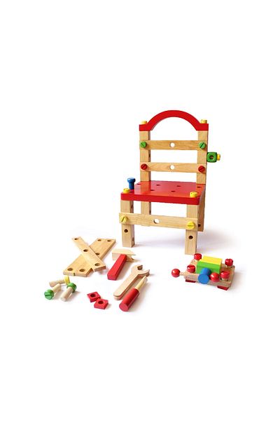 rexa Wooden DIY Build-a-Chair Tool Set | STEM Assembly Toy for Ages 3+
