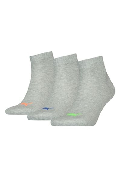 Puma , Set de sosete scurt unisex - 3 perechi, Gri melange, 39-42
