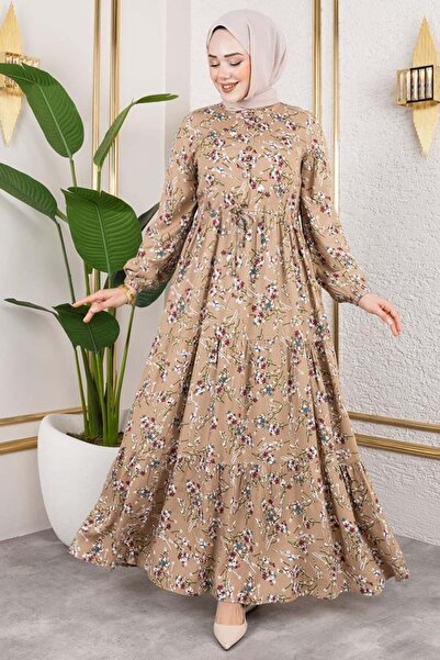 MA GİYİM Φόρεμα Asel Floral Viscose VİZON