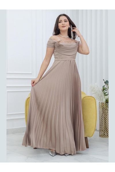 Nice Model Elegant Pleated Taffeta Satin Evening Dress Long Formal Gown Women Special Occasion Outfit