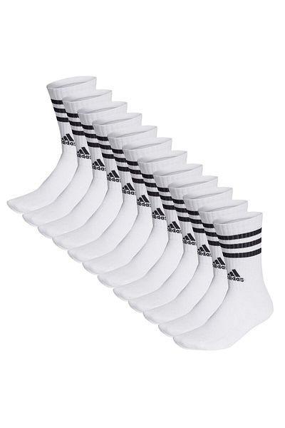 adidas Unisex Socken, 12er Pack - 3-Streifen Cushioned Crew, Logo, Streifen, gepolstert