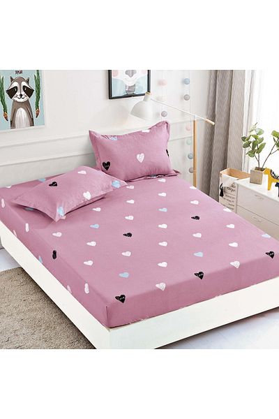 FIONNA.RO Elasticated Duvet Cover and Pillowcases Made of Finet 180x200cm - Pink Dream