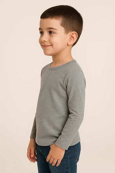 Mnk Baby&Kids Unisex Copii Crew Gât cu mânecă lungă School Badi M00748 GREY