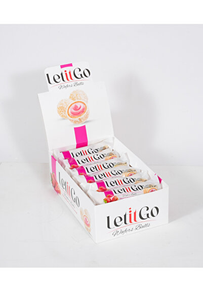 LET IT GO Wafer Balls Çilek Dolgulu Ve Hindistan Cevizi Kaplamalı Top Atıştır...