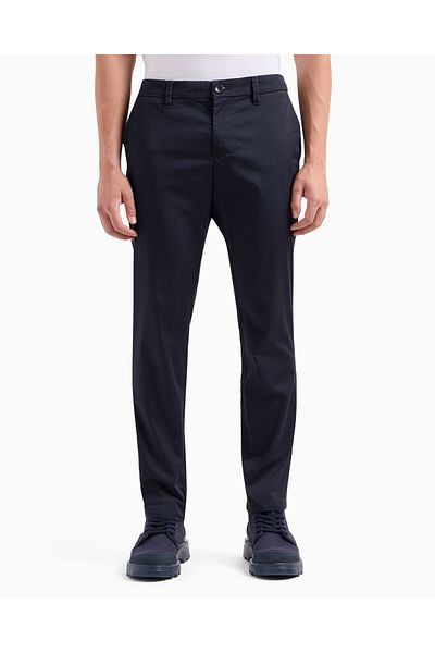 Armani Exchange Ανδρικό παντελόνι με κανονική μέση μακριά στενή λεπτομέρεια τσέπης Μασίφ μοντέλο Navy Blue 8NZP20 ZN1RZ9-1583