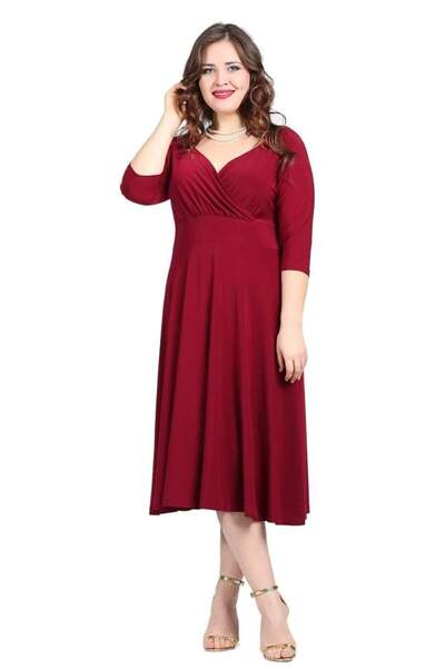 angelino butik Kadın Siyah Abiye Elbise KL8003 Bordo